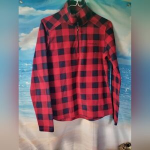 Avalanche Women's Size Medium Red/Black Buffalo Plaid Quarter‎ Zip Pullover